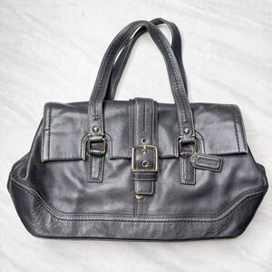 Coach VTG Hamilton Soft Rich Black Leather Handbag